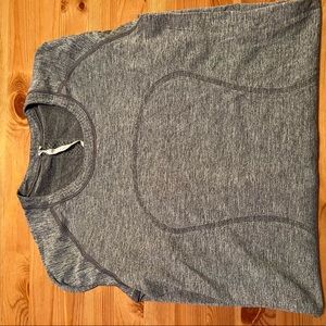 Lululemon swiftly tech long sleeve shirt in gray with slight shimmer